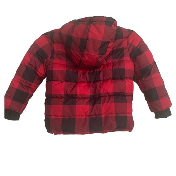 SwissTech Unisex Toddler Size 4T Coat Red Black Buffalo Plaid Fleece Lined Warm - Picture 2 of 6
